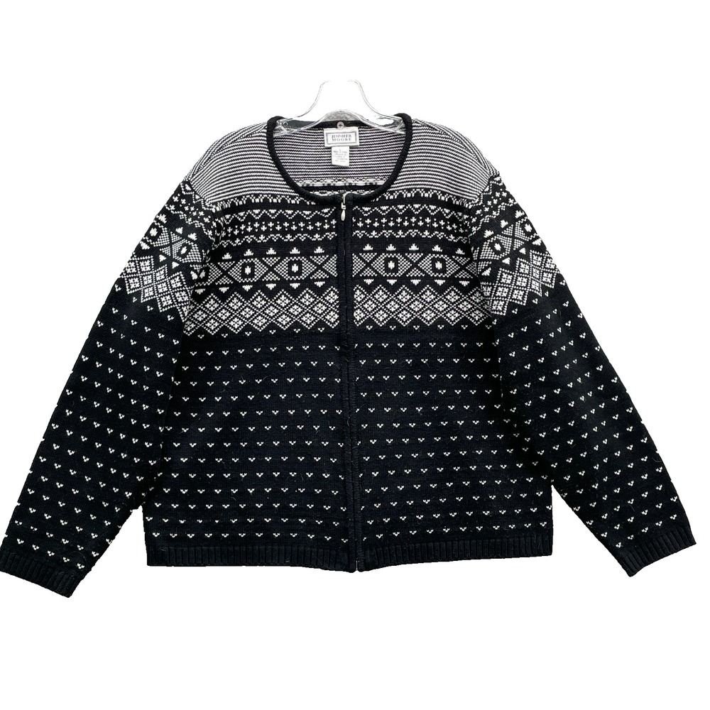 Vintage Jennifer Moore Knit Cardigan‎ Women's Large Nordic Cottage Grandma 90's